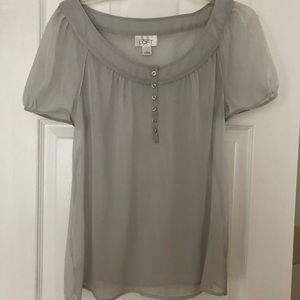 Ann Taylor Loft Light Fabric Short Sleeves Blouse